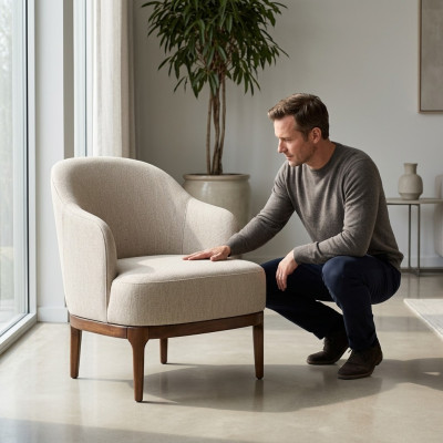 Luxus Sessel Für Wohnzimmer Grau Farbe Design Lounge Club Möbel Einsitzer