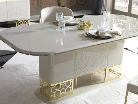 Luxus Esszimmer Set Esstisch mit 4x Lehnstuhl Essgruppe Essgarnitur Stuhlgruppe