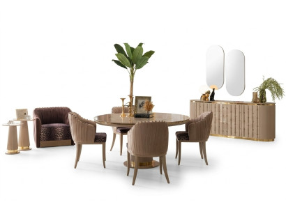 Essgarnitur Esstisch 4 Stühlen Sideboard Spiegel Essgruppe Esszimmer Set 8tlg