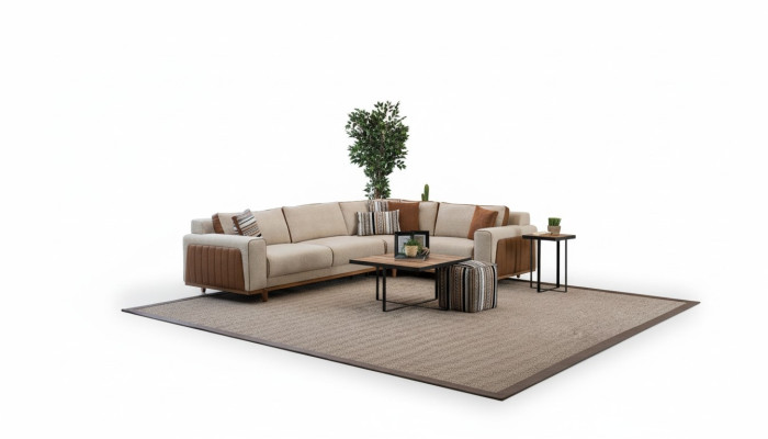 Ecksofa L-Form Wohnzimmer Modernen Luxus Möbel Couch Eckgarnitur Beige