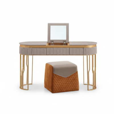 Designer Beiger Schminktisch Moderner Holztisch Luxus Schlafzimmer Möbel