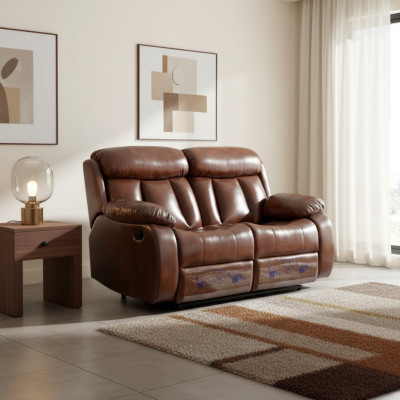 Sofa 2 Sitzer Design Polster Modern Leder Stoff Wohnzimmer Zweisitzer