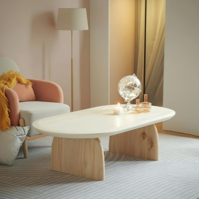 Couchtisch Tisch Beistelltisch Wohnzimmer Holz Modern Luxus Beige Neu