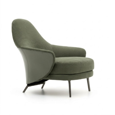 Luxus Sessel gepolsterter Sessel Chaiselongue Wohnzimmer Esszimmer Grün