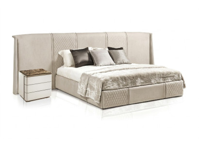 Beige Schlafzimmer Garnitur Doppelbett 2x Nachttische Designer Möbel 3tlg