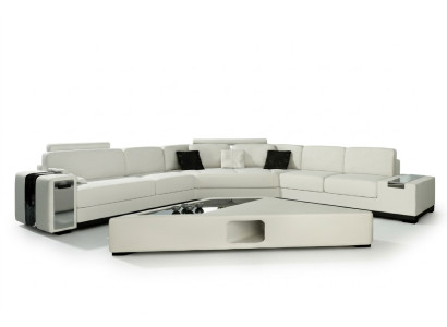 Ledersofa Ecksofa Sofa mit USB,Polster Designer Eckgarnitur Wohnlandschaft Lima
