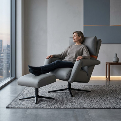 Luxus Sessel Möbel Club Lounge Relax Kunstleder Einrichtung Wohnzimmer