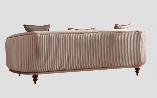 Sofa 3 Sitzer Elegantes Sessel Modern Luxus Design Holz Möbel Polster