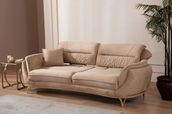 Sofagarnitur in Italienischem Stil Komplett Set 3+3+1+1 Sitzer Garnitur