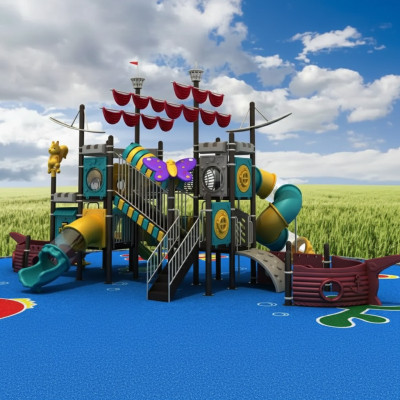 Spielplatz Schiff Turm Rutsche Outdoor Kunststoffschlitten Kinder Spielplätze