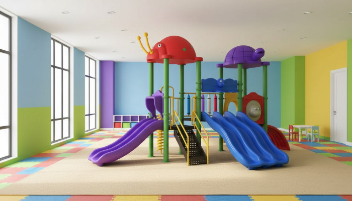 Spielplatz Unterhaltung für Kinder Spielturm mit Rutsche Dschungel-Stil