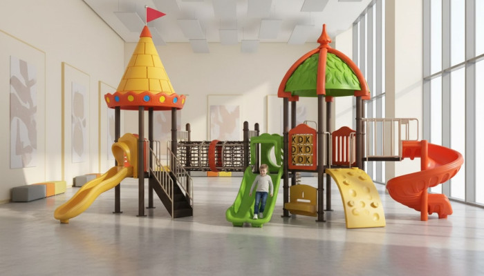 Spielplatz Spielhaus Toys Outdoor Bunter Kinderanimation mit Rutschen