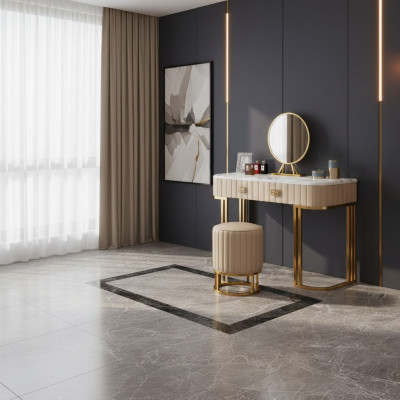 Designer Schminktisch Kosmetik Tisch Spiegel Konsolen Schlafzimmer Neu