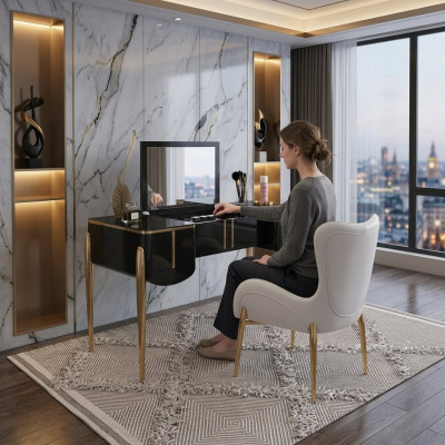 Modern Schminktisch Spiegel Luxus Konsole Kommode Schlafzimmer Neu