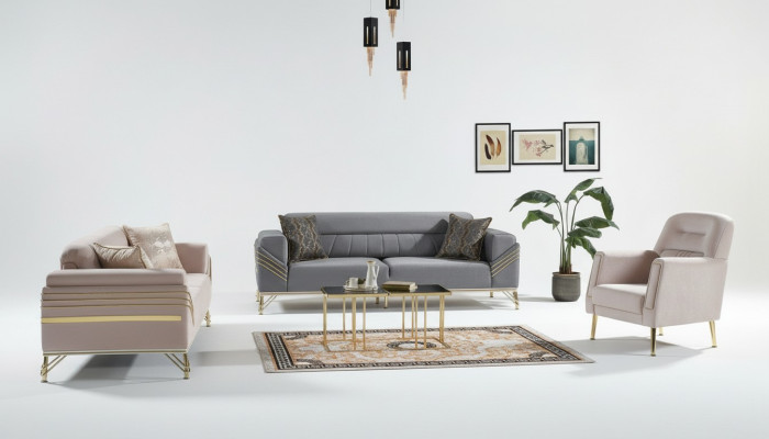 Exklusives Sofagarnitur set 3+3+1 3tlg 2x Sofa Sessel Relax Luxuriöses set
