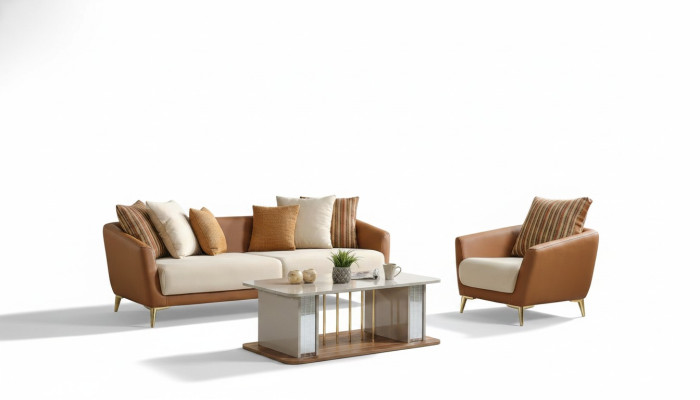 Luxus Sofagarnitur Set Wohnzimmer Sofa set Sofagarnitur 3+1+Couchtisch Modern Neu