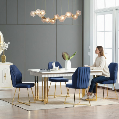 Esszimmer Set Luxus 6x Stühle+Esstisch Essgruppe Garnitur Lehnstühle Modern