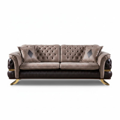 Dreisitzer Design Sofa 3 Sitzer Couchen Textil Chesterfield Sofa 3er Stoff Neu