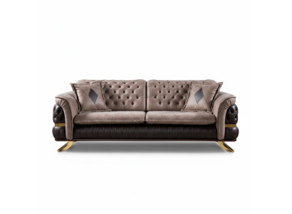 Dreisitzer Design Sofa 3 Sitzer Couchen Textil Chesterfield Sofa 3er Stoff Neu