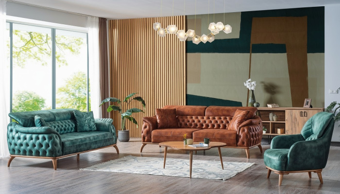 Klassisch Sofagarnitur 3+3+1 Sitzer Chesterfield Relax Sessel Möbel Sofa