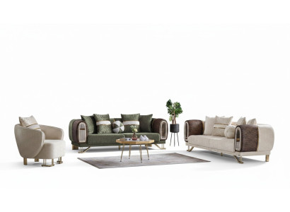 Designer Sofagarnitur 3+3+1 Sitzer Couch Polster Neu Sitzgarnitur Set