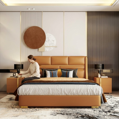 Doppelbett Schlafzimmer Bett Luxus Möbel Doppel Hotel Einrichtung 180x200