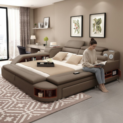Luxus Bett 180x200 Multifunktion Schlafzimmer Liege Regale Neu