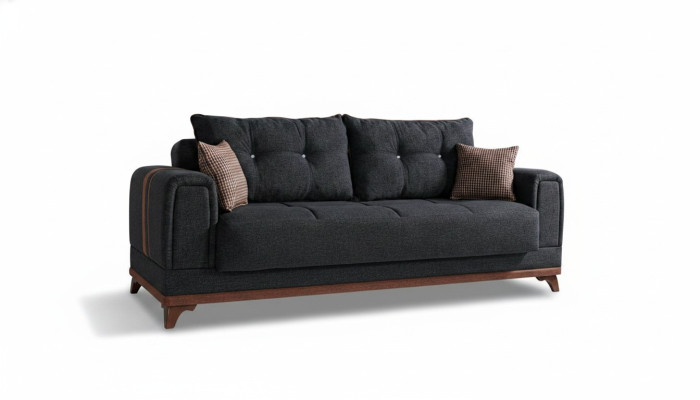 Luxuriöses Wohnzimmer Sofa 3 Sitzer Relax Sofa Modern 230 cm Luxus Schwarz