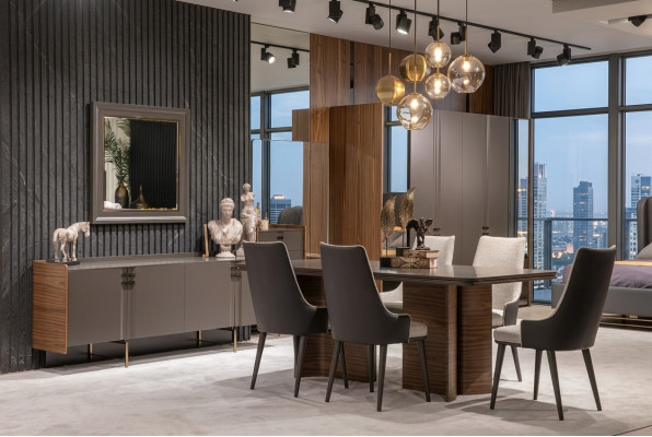 Luxus Esszimmer Set Esstisch 6x Stühle Sideboard Essgruppen Essgarnitur 8 tlg