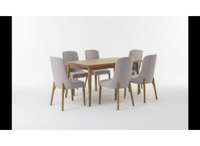 Esszimmer set 7tlg. Esstisch+6x Stühle Designer Holz Stuhl Garnitur Möbel Neu