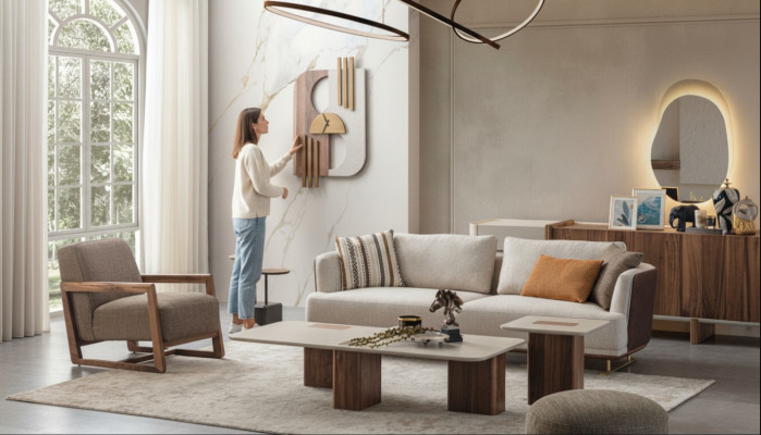 Luxus Sofagarnitur Set Wohnzimmer Sofagarnitur 3+1 Couchtisch Beistelltisch