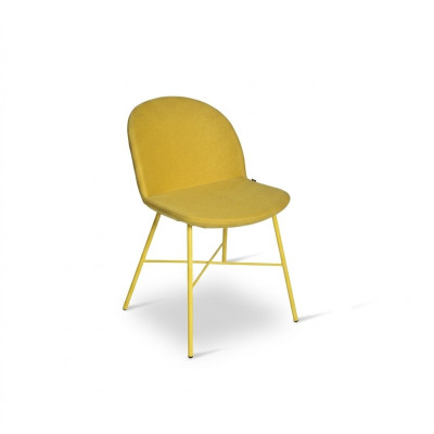 Gelber Stuhl Esszimmer Sitzer Luxus Designer Textil Stühle Sitz Möbel