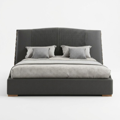 Luxus Bett Holz Betten Bettrahmen Grau Doppel Bettgestell Betten Doppelbetten-