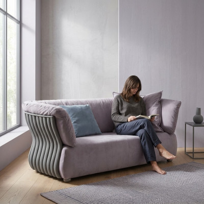 Sofa 2 Sitzer Designer Sofa Couch Polster Sofas Couchen Stoff Textil Neu
