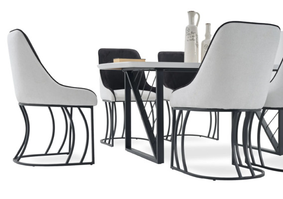 Esszimmer Set Garnitur Tisch 6x Stühle Design Modern Möbel Luxus Esstisch Neu