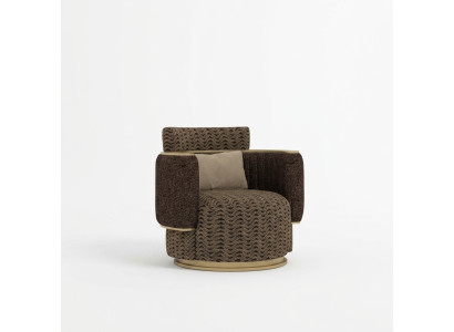 Luxus Polster Sitz Design Braun Sessel Polstermöbel Wohnzimmer Einrichtung