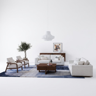 Sofagarnitur 2x Zweisitzer Sofa Couch Design 2x Sessel Wohnzimmer Einrichtung