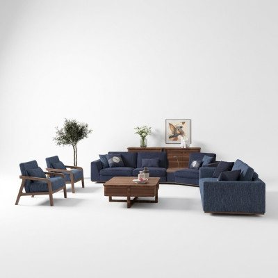 Modern Set Zweisitzer Dreisitzer Sofa Couch Luxus Stoffsofa Design Sessel Möbel