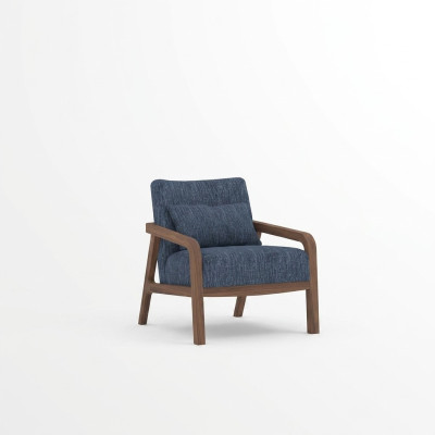 Modern Sessel Design Einrichtung Wohnzimmer Blau Stoff Couch Textil Neu
