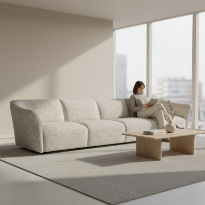 Wohnzimmer Polstermöbel Textil Sofa Couch Viersitzer Modern Design Möbel