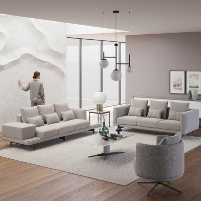 Wohnzimmer Komplett 2x Sofa Dreisitzer Textil Polstermöbel Sessel Neu Couchtisch