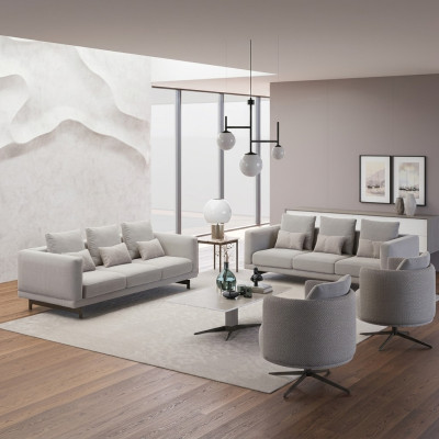 Polstermöbel Komplett 2x Sofa Dreisitzer Couch Wohnzimmer Sessel Polster Stoff