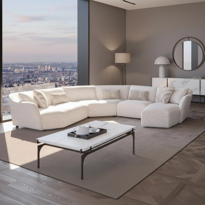 Luxus Wohnzimmer Ecksofa U-Form Set Garnitur Couchtisch Neu Möbel