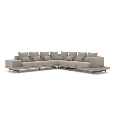 Grau Designer Sofa Couch Polster Textil Ecksofa Polstermöbel Wohnzimmer Neu