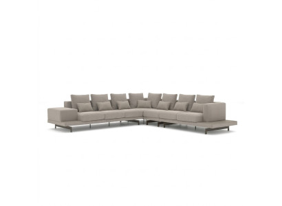 Grau Designer Sofa Couch Polster Textil Ecksofa Polstermöbel Wohnzimmer Neu