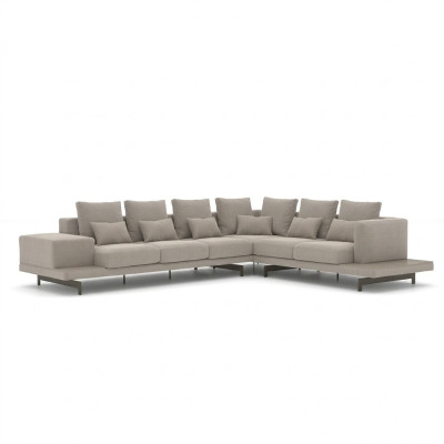 Polstermöbel Grau Designer Ecksofa L-Form Polster Textil Sofa Wohnzimmer
