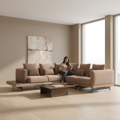 Polstermöbel Ecksofa L-Form Sofa Couch Polster Textil Luxus Einrichtung