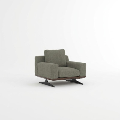 Luxus Designer Sessel Modern Polstersessel Einrichtung GrauTextil Sitz Neu