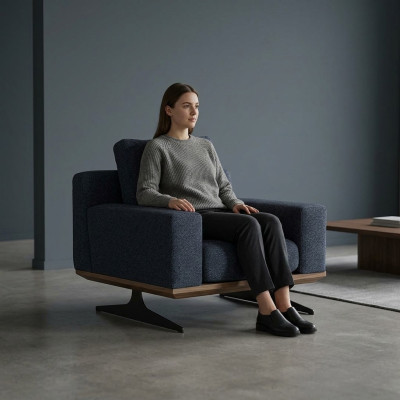 Modern Sessel Designer Einrichtung Luxus Polster Textil Polstersessel Neu
