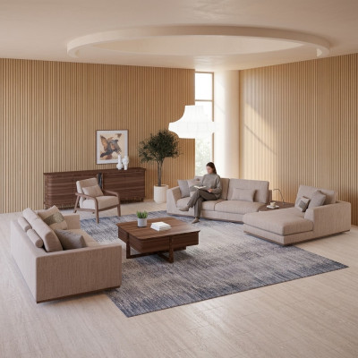 Luxus Sofagarnitur Ecksofa L-Form Zweisitzer Sofa Luxus Sessel Polstermöbel